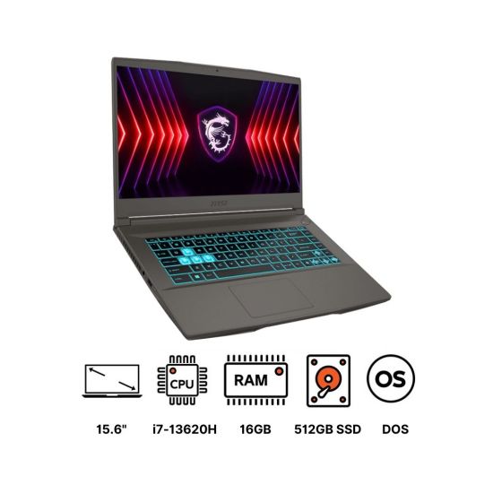 لاب توب جيمنج ام اس اي ثين 15 B13UCX ، انتل كور i7-13620H، هارد 512 جيجا SSD، رام 16 جيجا، شاشة 15.6 بوصة FHD IPS بمعدل تحديث 144 هرتز، كارت شاشة انفيديا جي فورس RTX 2050 سعة 4 جيجا، دوس - رمادي