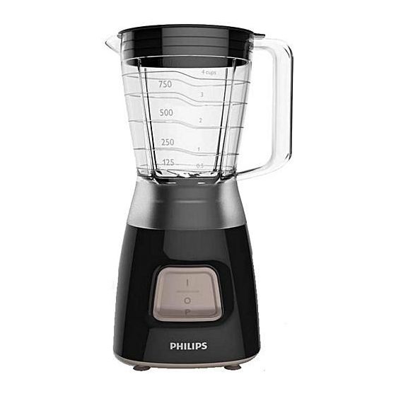 Philips Daily Collection Countertop Blender, 350 Watt, Black - HR2058/90