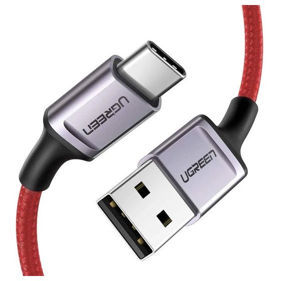 كابل يوجرين بموصل USB فئة A الى فئة C، طوله 1 متر، احمر - 20527