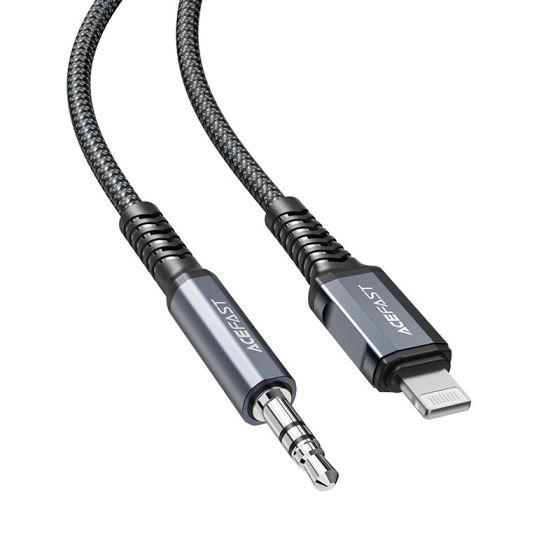 كابل من USB فئة C إلى مقبس صوت مقاس 3.5 ملم اسي فاست، 1.2 متر، رمادي - C1-06