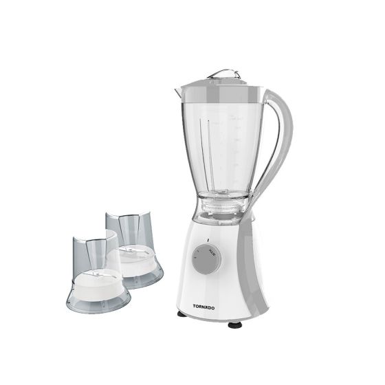 خلاط  تورنيدو مع 2 مطحنة، 600 وات - رمادى - TB-600-2-GRAY