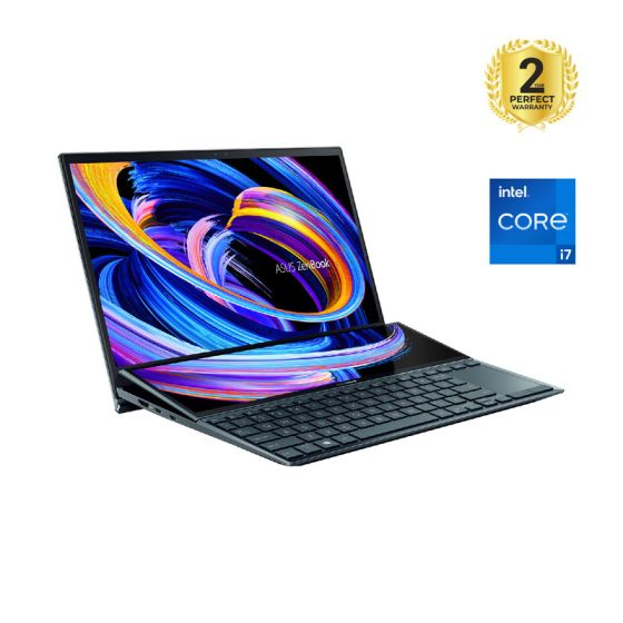 Asus ZenBook Duo UX482EGR-KA007W Laptop, Intel Core i7-1195G7, 14 Inch FHD, 1TB SSD, 16GB RAM, NVIDIA GeForce MX450 2GB, Windows 11 - Blue