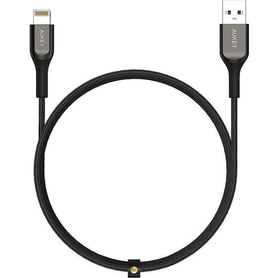 Aukey CB-AKL2 MFi USB-A to Lighting Kevlar Cable, 2m, Black