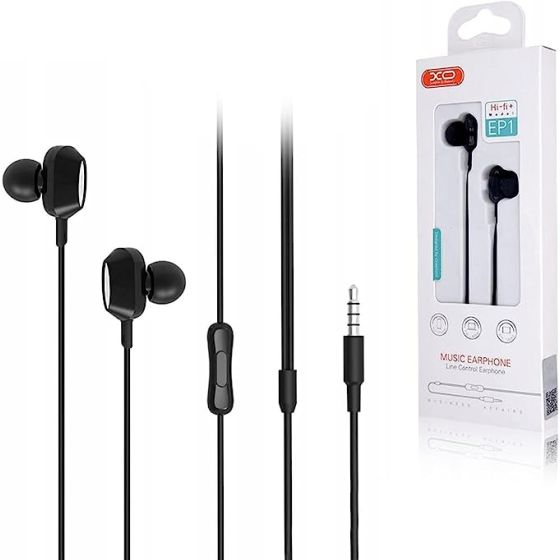 XO EP1 Wired Earphones With Microphone - Black