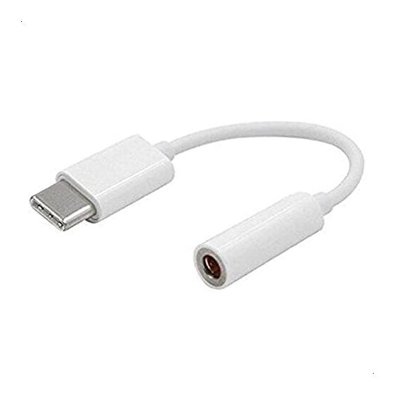 محول بموصل USB فئة C إلى 3.5 ملم، ابيض