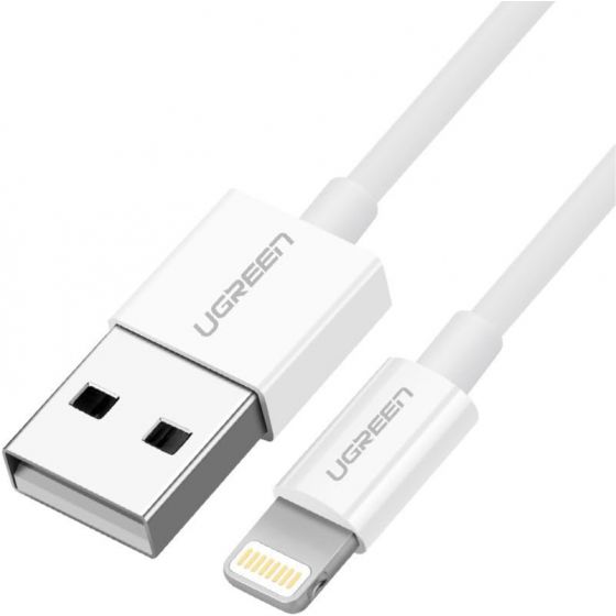 كابل يوجرين USB-A الى لايتنينج، 2.4 امبير، 2 متر - ابيض