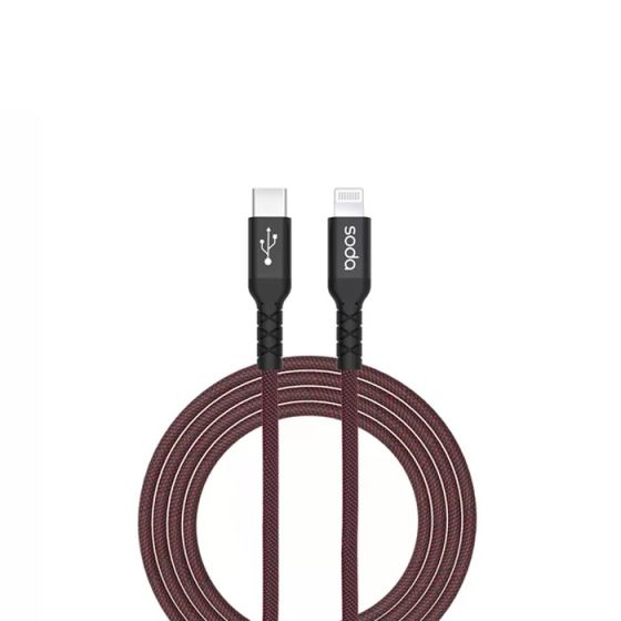 كابل USB-C إلى لايتينج سودا، 1 متر، اسود - SCA430