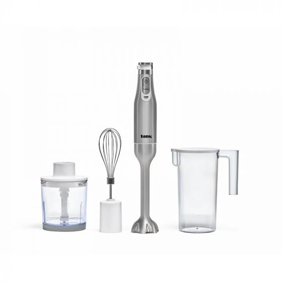 Tank Hand Blender with Attachments, 500ml, 1200 Watt, Silver and White - CM-6004