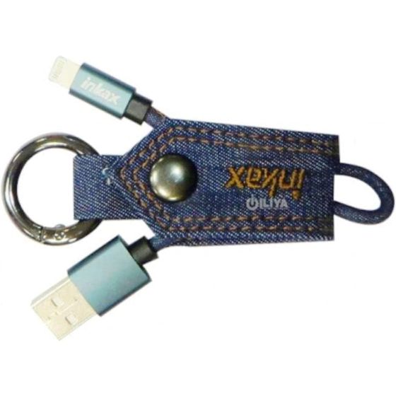 Inkax Key Ring Data Cable for iPhone (Blue)