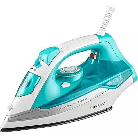 Sokany Steam Iron, 380 ml, 2200 Watt, Blue and white - ‪SK-YD-2116‬‬