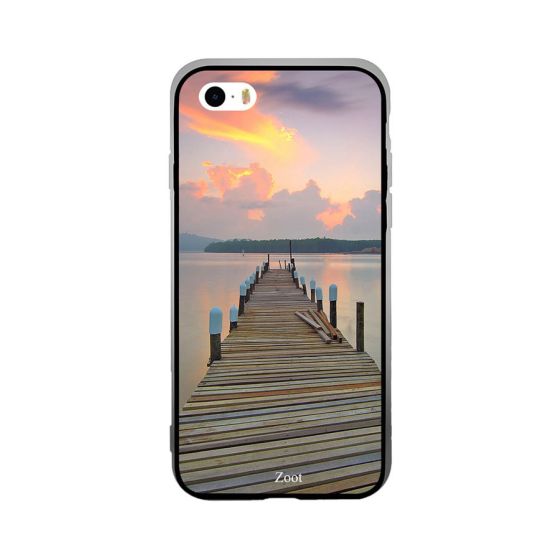 Sea Way Wooden Printed Back Cover for Apple iPhone SE