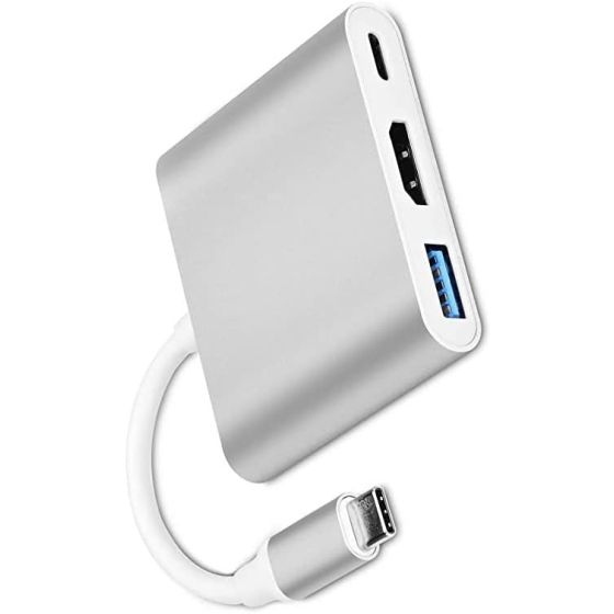 USB C to HDMI Adapter(4k@60Hz), USB Type C Adapter Multiport AV Converter with 4K HDMI Output USB C Port and USD3.0 Fasting Charging Port Compatible for MacBook Pro, iPad Pro 2018, Galaxy S20 and More