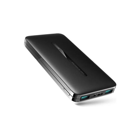باور بانك سلكي جوي روم، بقوة 10000 مللي امبير، 2 منفذ USB، اسود - JR-T012-1