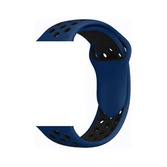 سوار بديل رياضي سيليكون لساعة سمارت ابل، 38- 40  ملم - ازرق واسود