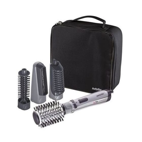 Babyliss Hair Styler Rotating Brush with Attachments, 1000 Watt, Silver/Black - 2735E