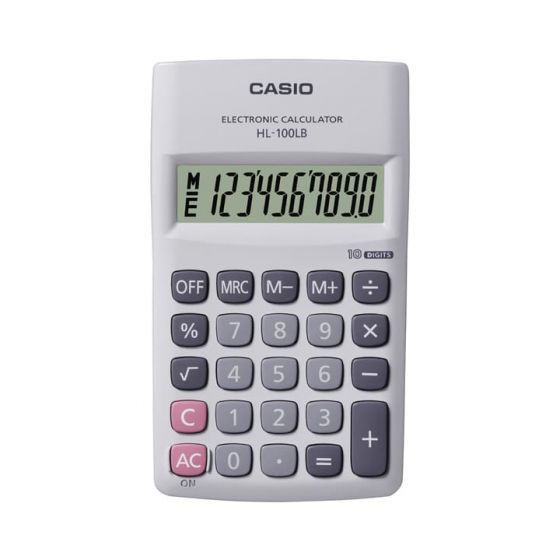 آلة حاسبة عملية كاسيو، رمادى فاتح - HL-100LB