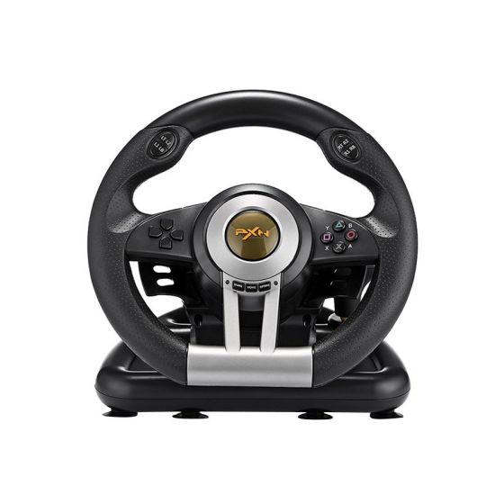 PXN V3II Gaming Wired Steering Wheel for PlayStation 4, Black- PXNV3-PRO