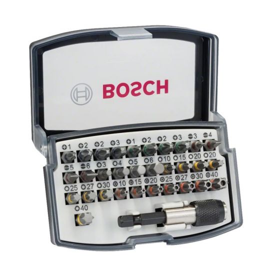 Bosch Extra Hard Screwdriver Bit Set, 32 Pieces - Multi Color
