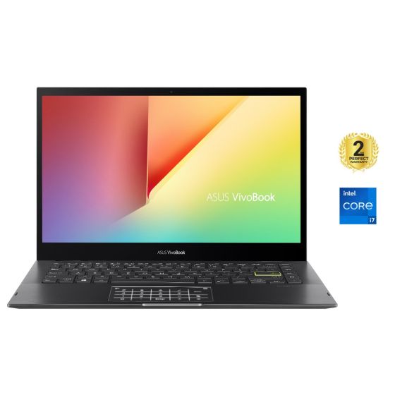 Asus VivoBook TP470EA-EC007W Laptop, Intel Core i7-1165G7, 14 Inch FHD, 512GB SSD, 8GB RAM, Intel UHD Graphics, Windows 11 - Indie Black