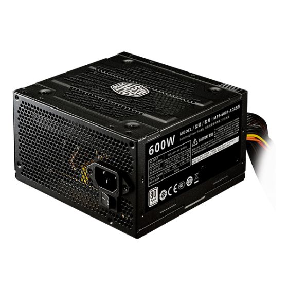 Cooler Master Elite 600 Power Supply, 600 Watt, Black - MPE-6001-ACABN