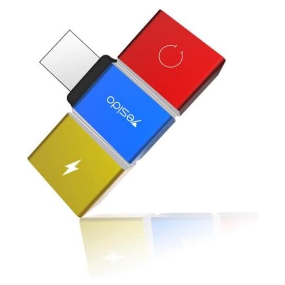 YESIDO YAU08 Lightning to Dual Lightning Audio Adapter Converter | HighEnd