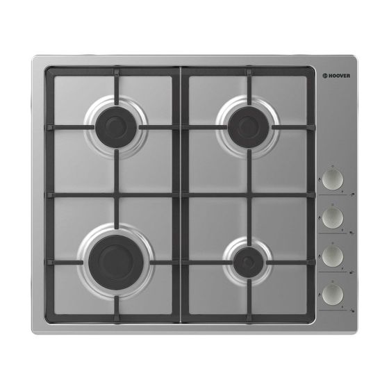 Hoover  Gas Built-in Hob, 60cm, 4 Burner, Stainless Steel- HHG6LSXEGY