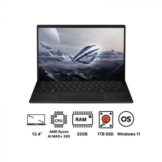Asus ROG Flow Z13 -GZ302EA-RU016W Laptop, AMD Ryzen AI MAX+ 395, 1TB SSD, 32GB RAM, 13.4 Inch 2.5K WQXGA IPS 180Hz Display, AMD Radeon Graphics, Windows 11 - Off Black