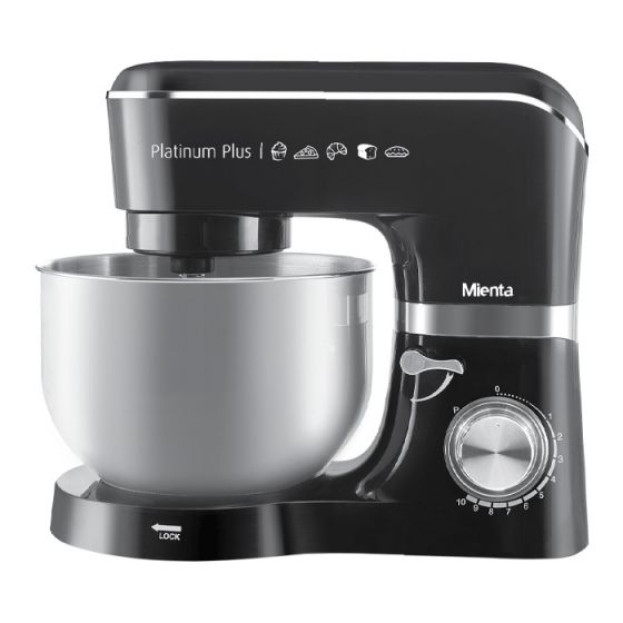 Mienta Platinum Plus Stand Mixer with Attachments, 5.5 Liters, 1300W, Black - KM38332A