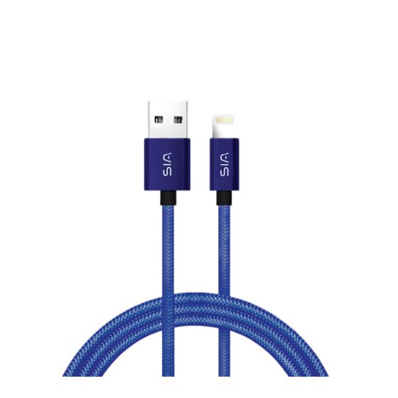 SIA USB-A to Lightning Charging and Data Cable, 1 Meter, Blue - SI-CB0025B