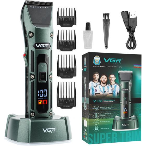 VGR hair Clipper, Wet and Dry, Green- V-696