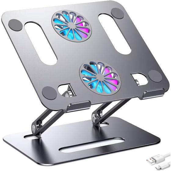 Adjustable Aluminum Laptop Stand, 15.6 Inch  - Silver
