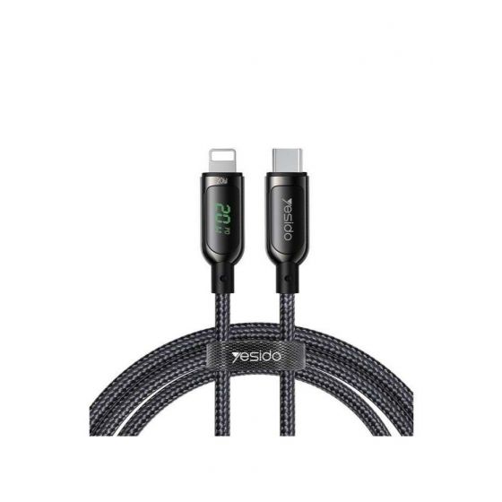 Yesido USB-C to Lightning Charging Cable, 120 cm, Black - CA157