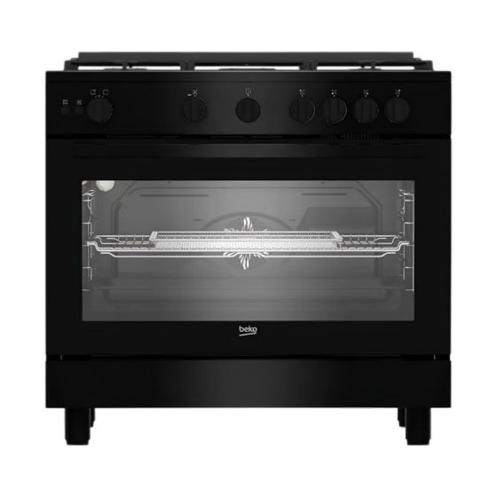 Beko Gas Cooker, 5 Burners, Black- BGGR 11125 GB