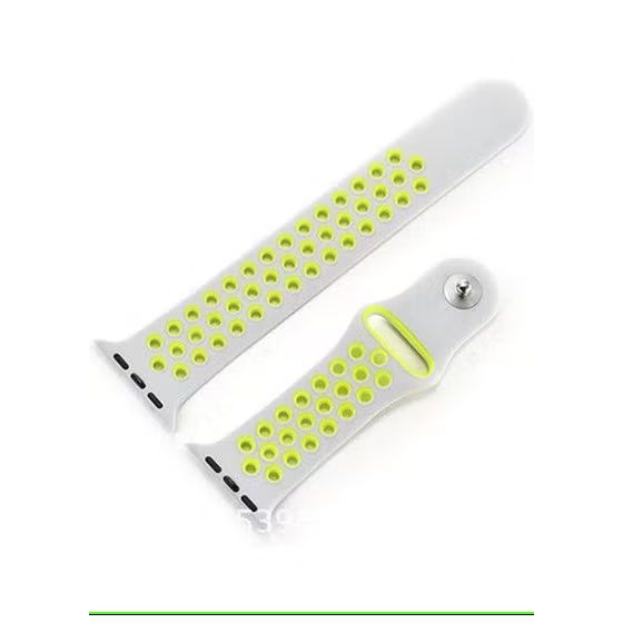 Silicone Sport Band for Nike Apple Watch, 38mm- Yellow and Gray