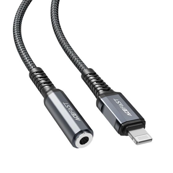 كابل من USB فئة C إلى مقبس صوت مقاس 3.5 ملم اسي فاست، 0.18 متر، رمادي- C1-05