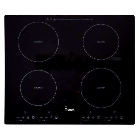 i-Cook 4 Burners Electric Built-In induction Hob, 60 cm - BH5060G-D