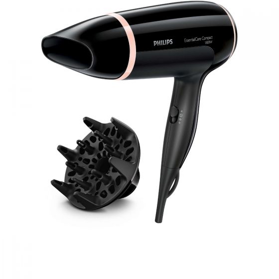 Philips EssentialCare Hair Dryer Compact, 1800 Watt, Black- BHD004/00
