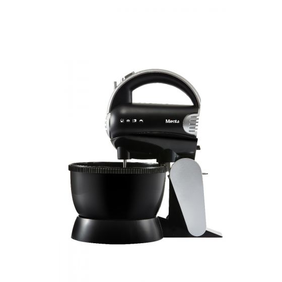 Mienta Hand Mixer with Stand, 300 Watt, Black Silver - HM13529A
