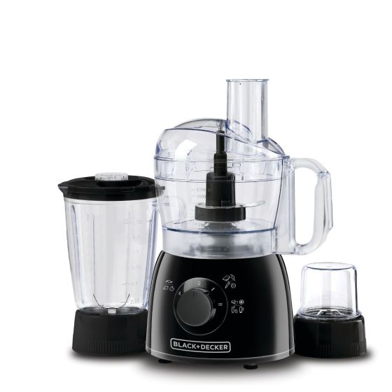Black + Decker Food Processor with Attachments, 1.2 Liters, 400W, Black - KR42