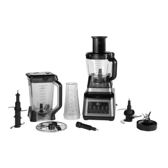 Ninja 3-in-1 Food Processor with Attachments, 1200W, Black and Silver - BN800UK