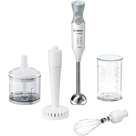 Bosch ErgoMixx Hand Blender with Attachments, 600 Watt, White - MSM66155