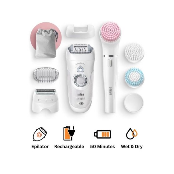 Braun Silk-epil Beauty Set 7 Wet and Dry Epilator, Multicolor - 7875 BS