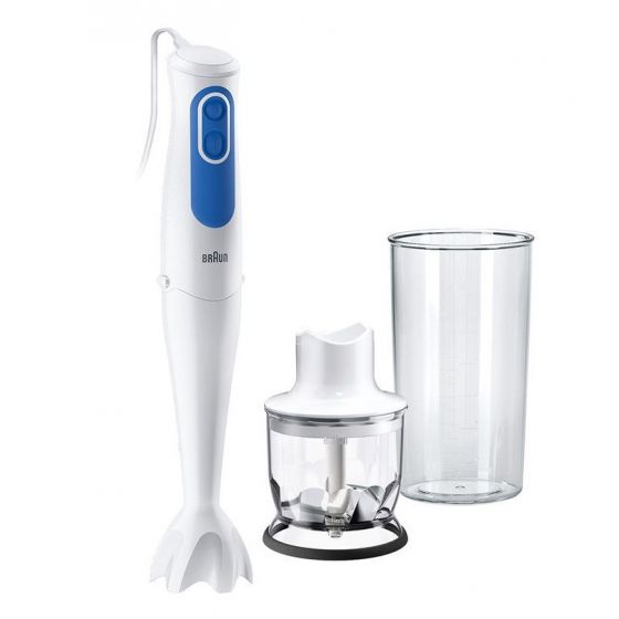 Braun MultiQuick 3 Hand Blender with chopper, 700 Watt, White/ Blue- MQ 3020 Pasta