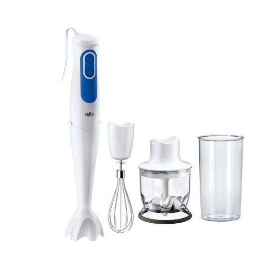 Braun Multiquick 3 Hand Blender With Attachments, 700 Watt, White/Blue - MQ 3025 Omelette