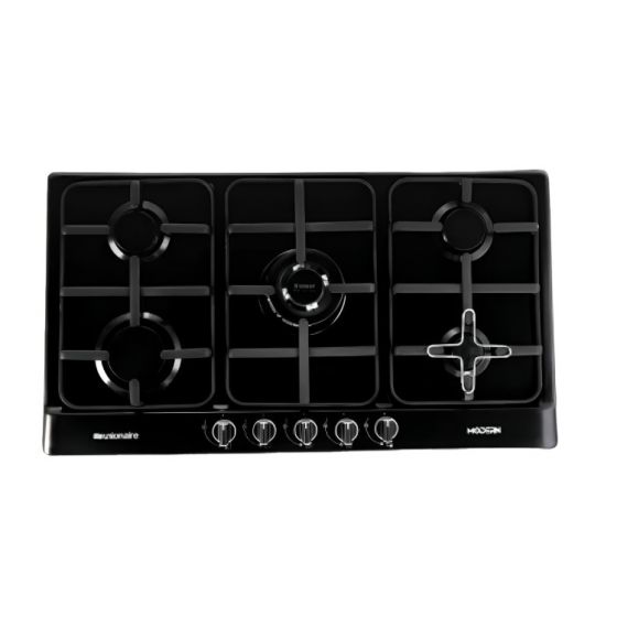 Unionaire Modern Built-in Hob, 90cm, 5 Burners, Black- BH5090B8SMD