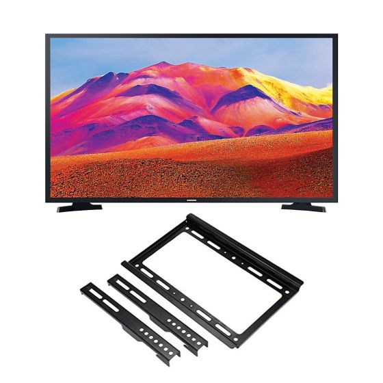 شاشة تلفزيون سامسونج سمارت 43 بوصة LED بدقة FHD  مع رسيفر داخلي - UA43T5300AUXEG مع حامل شاشة تلفزيون