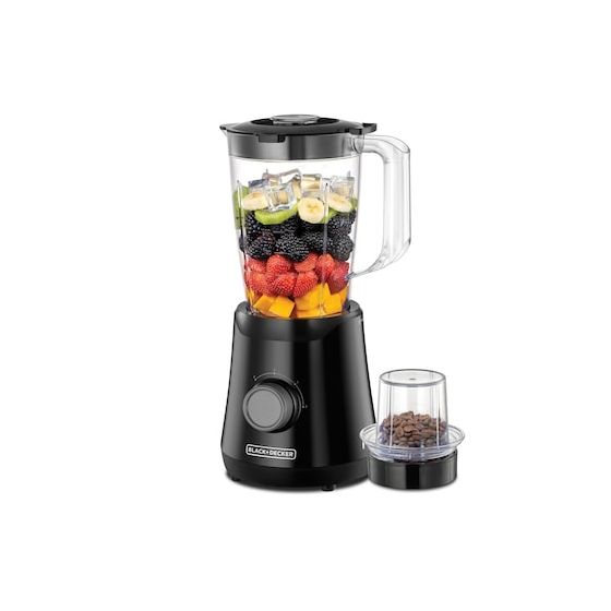 Black+Decker Countertop Blender with Mill, 1.5 Liter, 500 Watt, Black- BX530-B5
