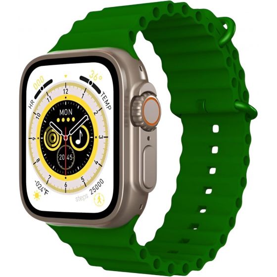 X8 Plus Ultra Smart Watch, 1.3 Inch - Green
