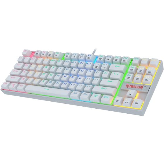 Redragon K552 Mechanical Gaming Keyboard RGB [Brown Switches] - Anti-Dust Proof Switches (White)