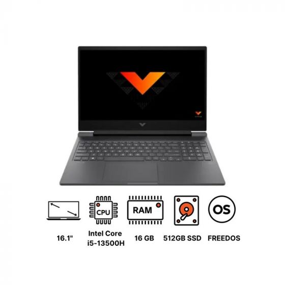 لاب توب جيمنج اتش بي فيكتوس 16-R0026NIA 81P69EA، انتل كور i5-13500H، هارد 512 جيجا SSD، رام 16 جيجا، شاشة IPS مقاس 16.1 بوصة، دقة FHD، بمعدل تحديث 144 هرتز، كارت شاشة انفيديا جي فورس RTX 4050 بسعة 6 جيجا GDDR6، فري دوس - فضي مايكا